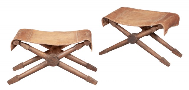 Pair of Paul Rodocanachi Oak and Leather Rodo