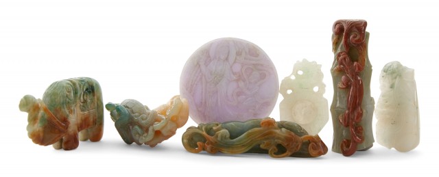 Seven Small Chinese Jade Carvings