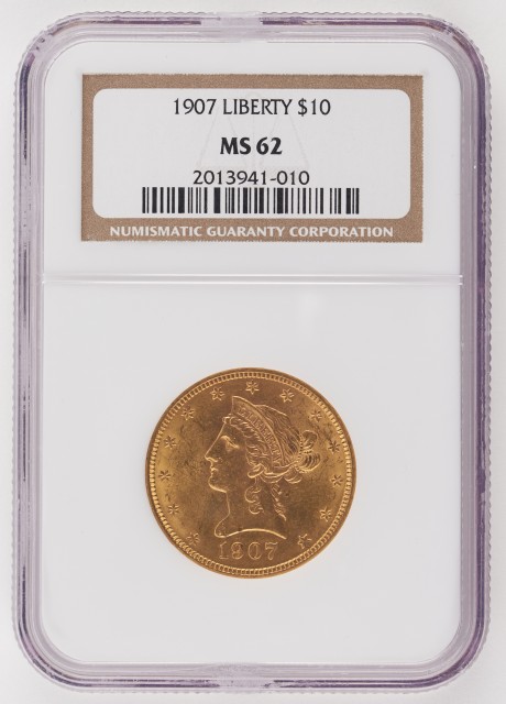 United States 1907 $10 Liberty Head NGC MS62
