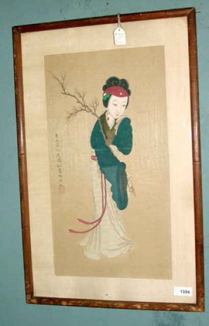Framed Chinese Painting of a Court Lady