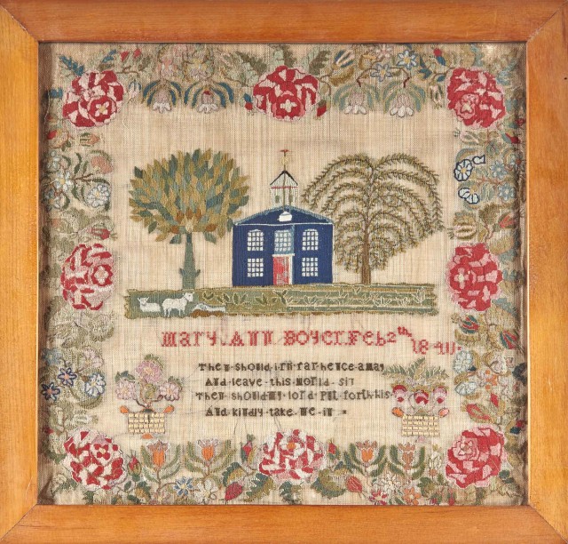 Wool-on-Linen Needlework Sampler