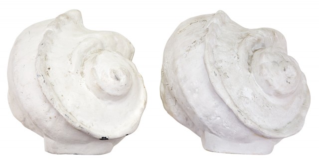 Pair of Alberto Giacometti Style Plaster Shell-Form Sconces
