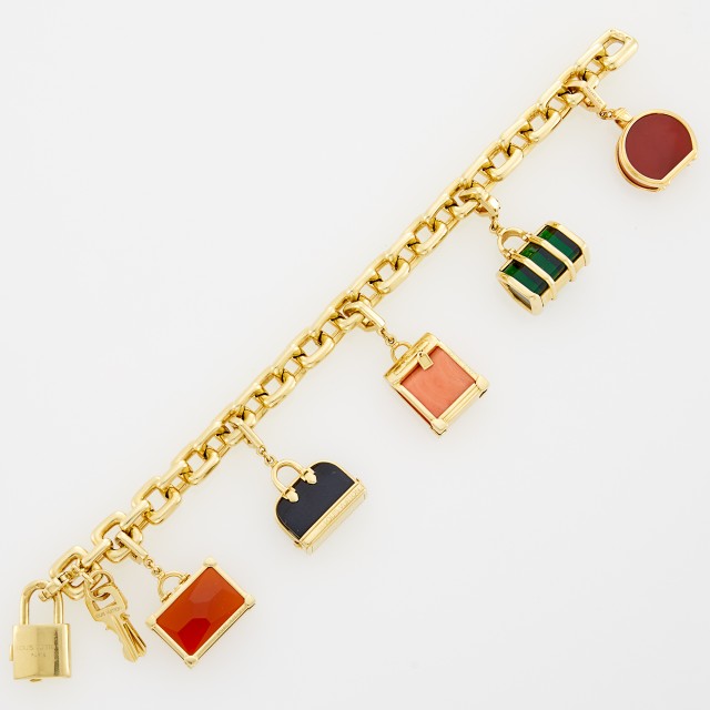 Louis Vuitton Gold Luggage Charm Bracelet, France