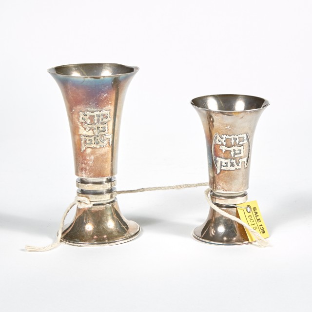 2 Silver Wine Goblets, 5 ozs., damaged