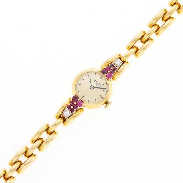 Universal Geneve Gold, Ruby and Diamond Wristwatch