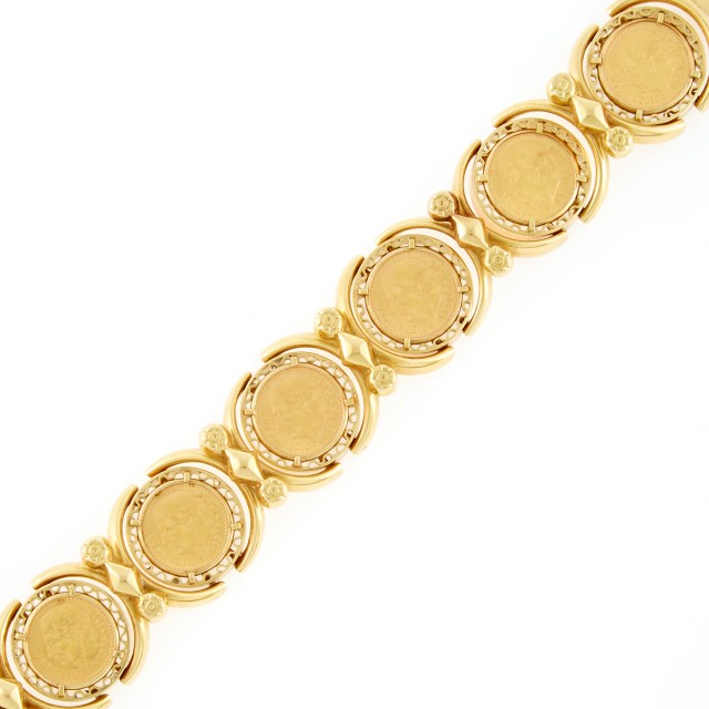 Mexico Gold Coin Bracelet