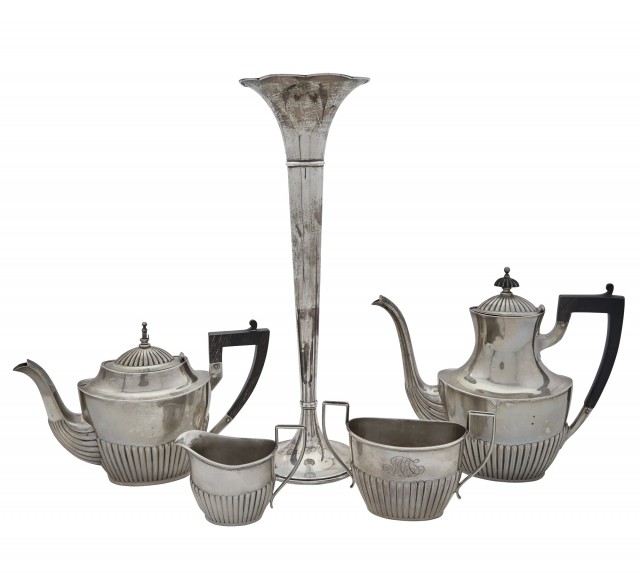 Black, Starr and Frost Sterling Silver Four-Piece Bachelor's Tea and Coffee Service