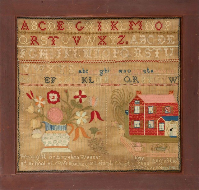 Needlework Pictorial Sampler