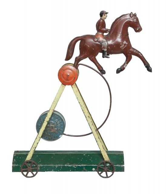 Tin Balance Toy of Horse and Rider