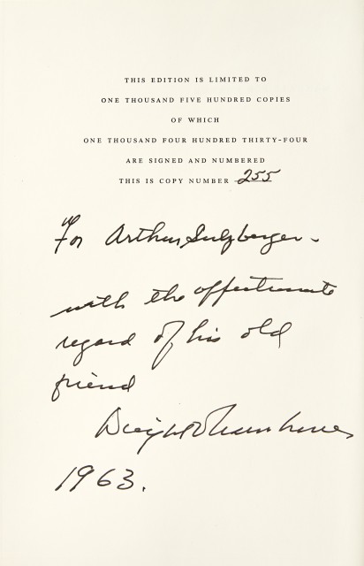 EISENHOWER, DWIGHT D.  The White House Years. Mandate for Change 1953-1956