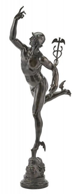 Patinated Bronze Figure of Mercury