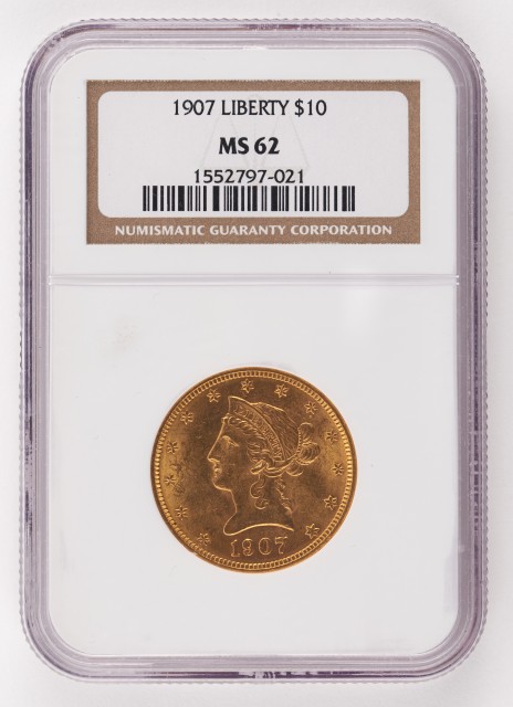 United States 1907 $10 Liberty NGC MS62