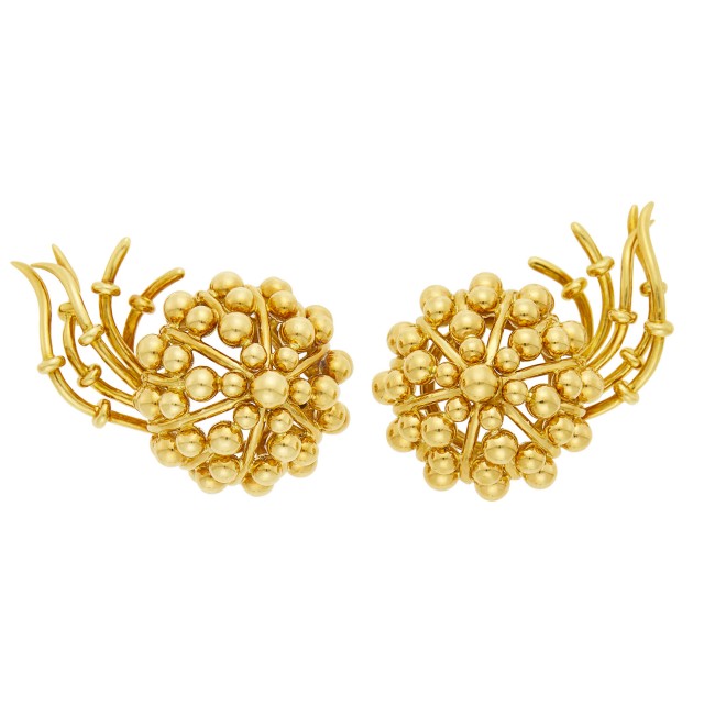 Tiffany and Co., Schlumberger Pair of Gold 'Comet' Earclips