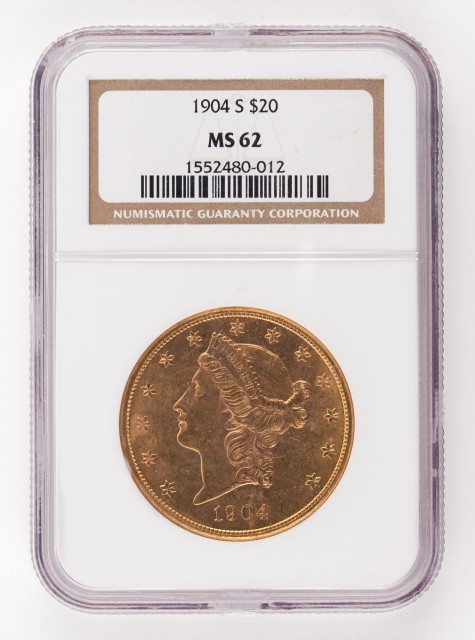 United States 1904 $20 Liberty Head NGC MS62