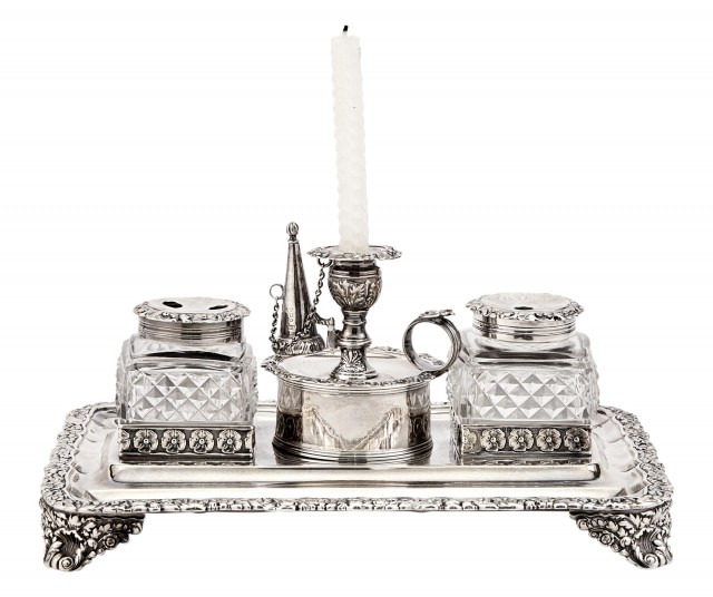George III Sterling Silver Inkstand