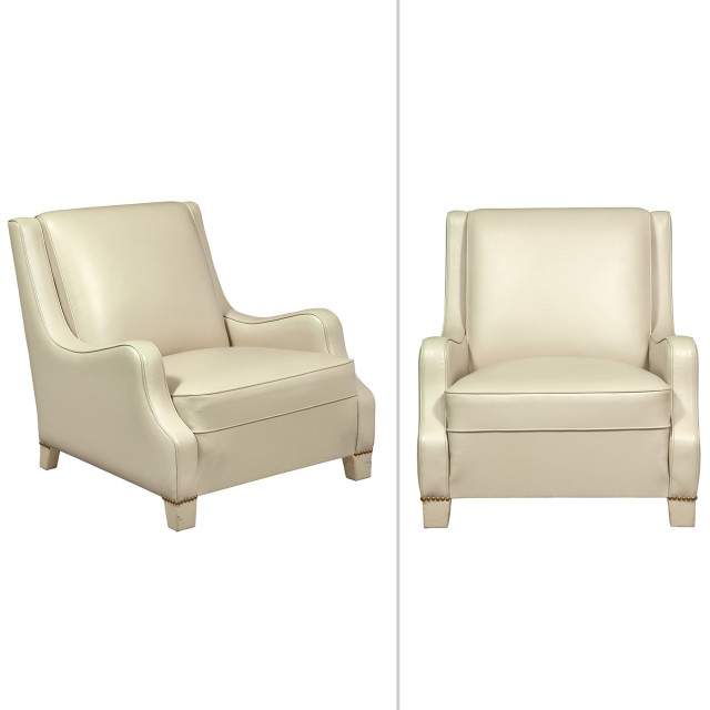 Pair of Leather Upholstered Club Chairs