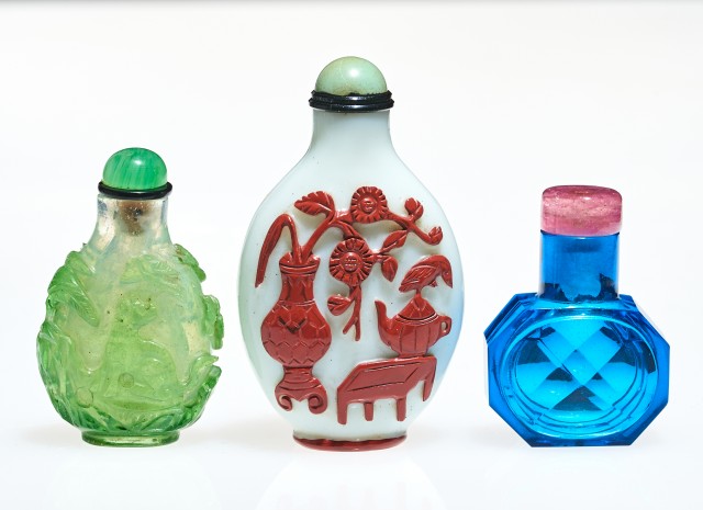 Three Chinese Glass Snuff Bottles