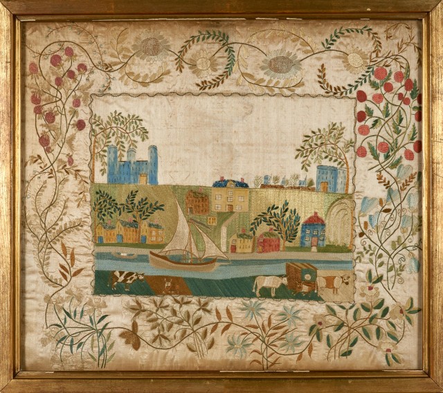 Silk-on-Silk Needlework Picture