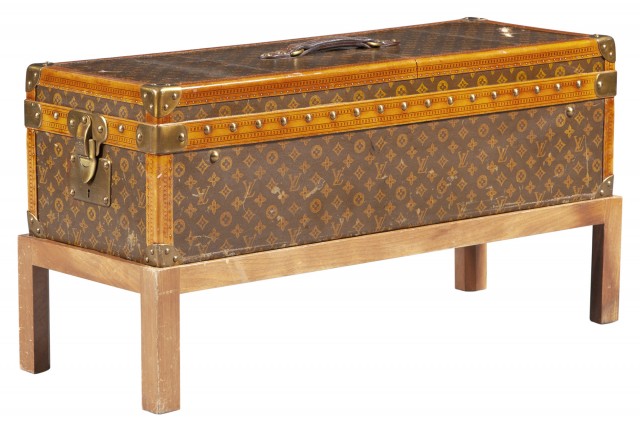 Limited Edition Louis Vuitton Monogram Canvas Library Trunk with Stand