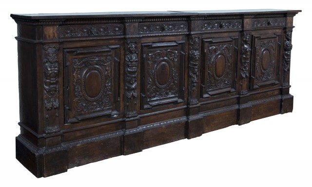 Italian Baroque Walnut Credenza