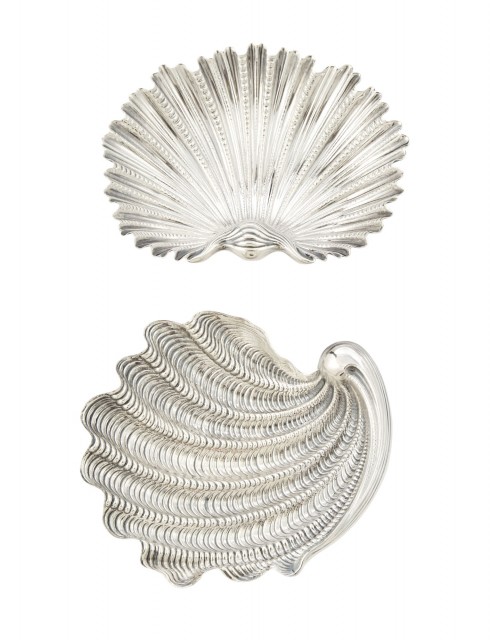 Two Buccellati Sterling Silver Shell-Form Dishes