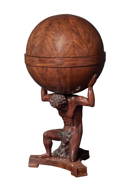 Biedermeier Mahogany Globe-Form Work Table  (Globustisch)