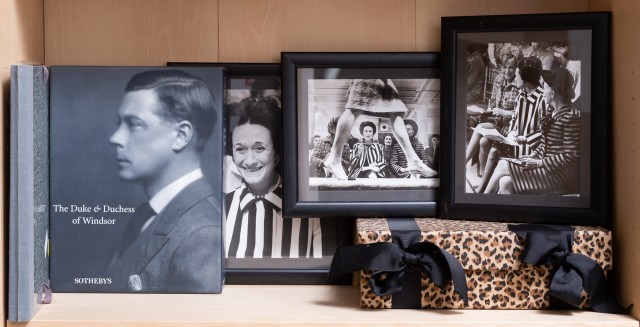 DUKE and DUCHESS of WINDSOR  A group of photographs and two pug sweaters.