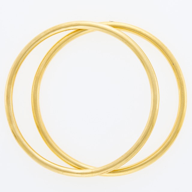 Two Gold Bangle Bracelets