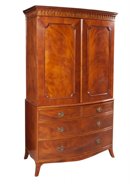 George III Style Mahogany Linen Press