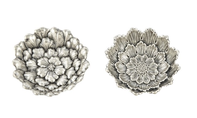 Two Gianmaria Buccellati Silver Flower-Form Dishes