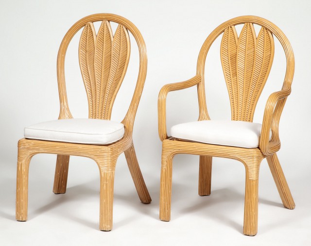 Set of Six Rattan Dining Chairs