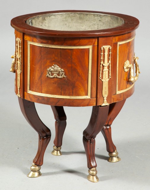 Empire Gilt-Metal-Mounted Mahogany Wine Cooler