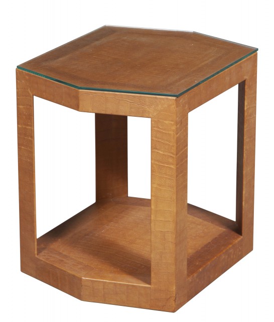 Karl Springer Skin Clad Wood Telephone Table