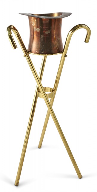 Novelty Brass Wine Cooler on Stand