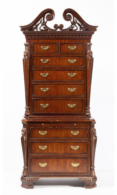 George III Style Mahogany Diminutive Chest on Chest