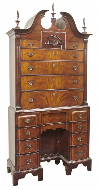 Chippendale Style Mahogany Chest on Chest
