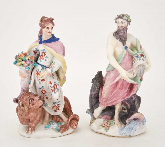 English Porcelain Figure of Ceres and the Lion