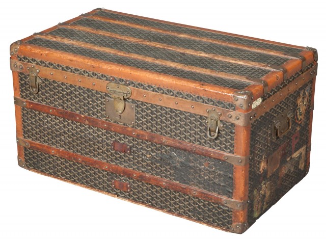 French Canvas-Covered Steamer Trunk by Malles Goyard