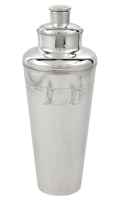 American Novelty Oversized Silver-Plated Golf Theme Cocktail Shaker