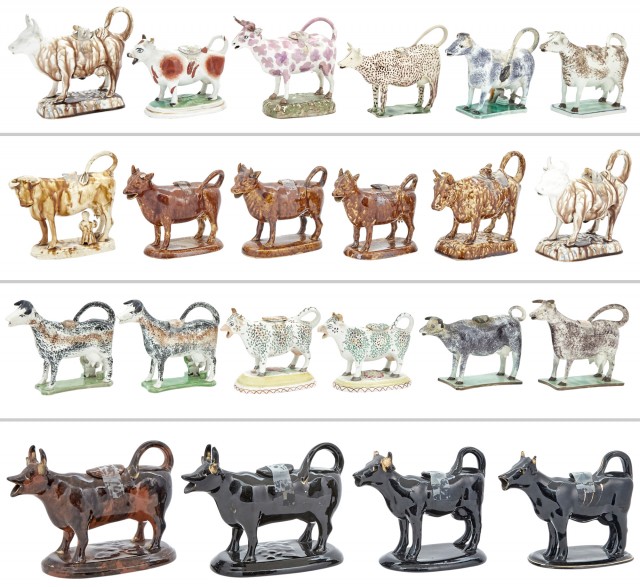 Group of Pottery Cow-Form Creamers