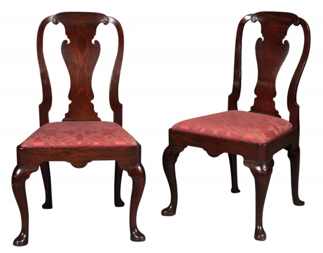 Pair of George II Walnut Side Chairs