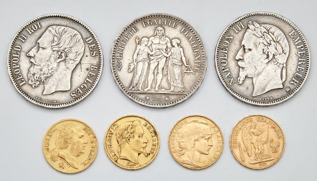 Group of Gold and Silver Coins