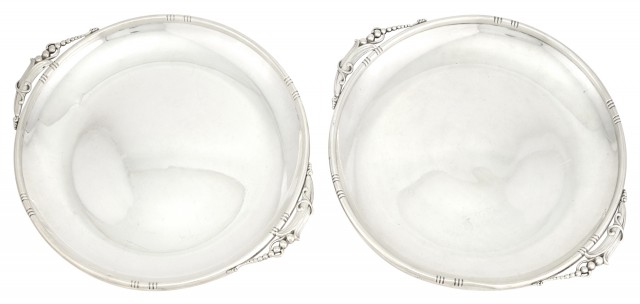 Pair of American Sterling Silver Two-Handled Trays