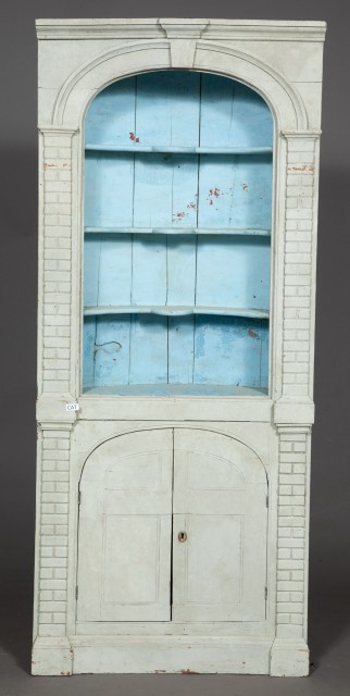 Continental Neoclassical Painted Corner Cabinet