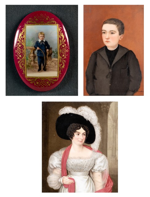 Three Porcelain Portrait Plaques