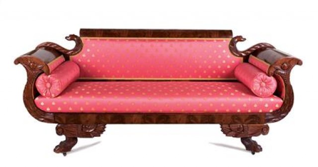 Classical Mahogany Upholstered Sofa
