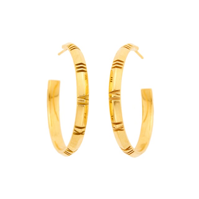 Tiffany and Co. Pair of Gold 'Atlas' Hoop Earrings