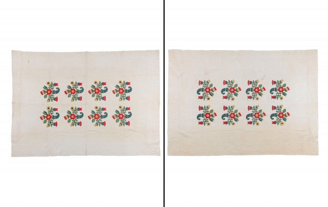 Two American Pieced Cotton Quilts