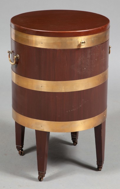 George III Style Brass-Bound Mahogany Cellaret