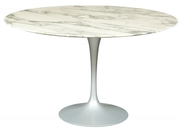 Eero Saarinen Marble Top Black Metal Tulip